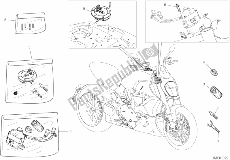 Tutte le parti per il 12d - Dispositivi Elettrici del Ducati Diavel 1260 S Brasil 2019
